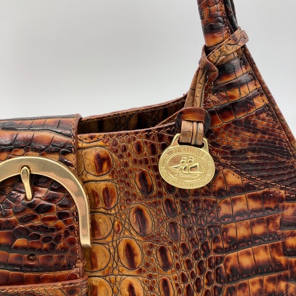 Brahmin Metallic Toasted Almond Crocodile Bag - Picture 2 of 8